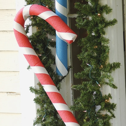 Pool Noodle Candy Canes