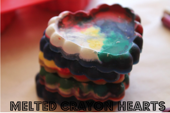 Melted Crayon Hearts