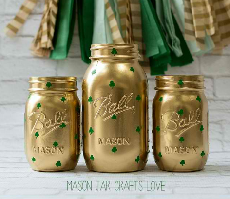 Shamrock Mason Jars