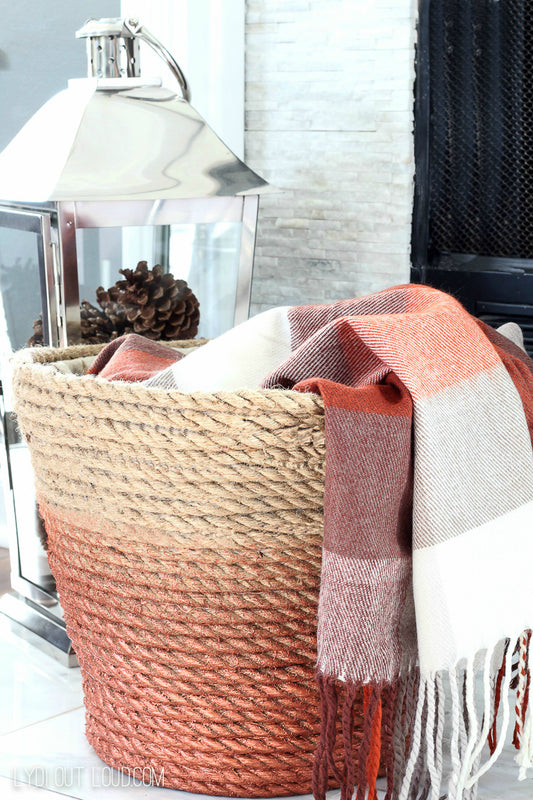 DIY Metallic Rope Throw Basket