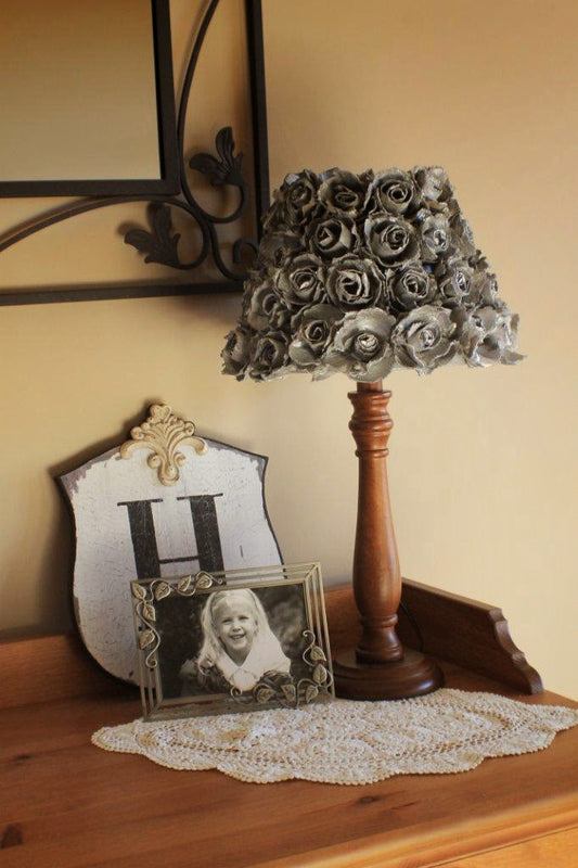 Egg Carton Roses and a Gorgeous DIY Lamp Shade