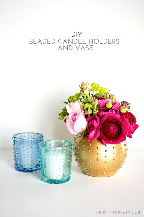 News from Copious Crafts - DIY Beaded Candle Holder And Vase